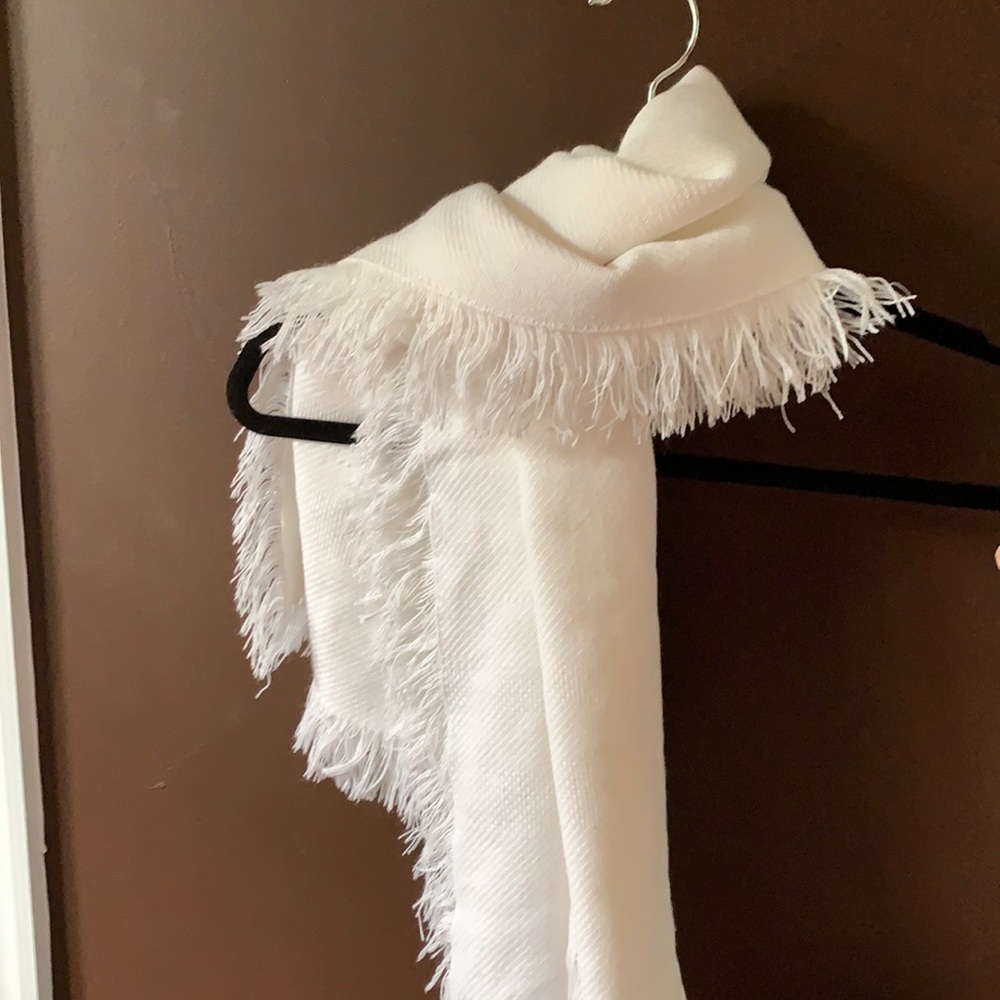Large White Square Scarf